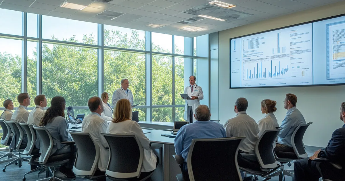 Medical team discussing patient eligibility criteria for 340B program savings