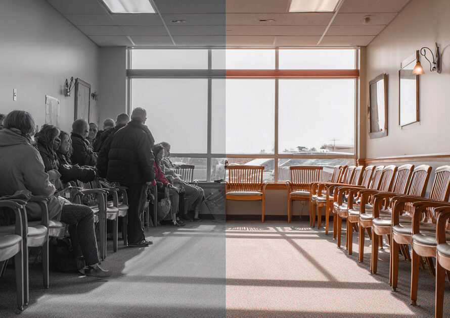 Healthcare waiting area depicting consequences of medicaid cuts in 2025