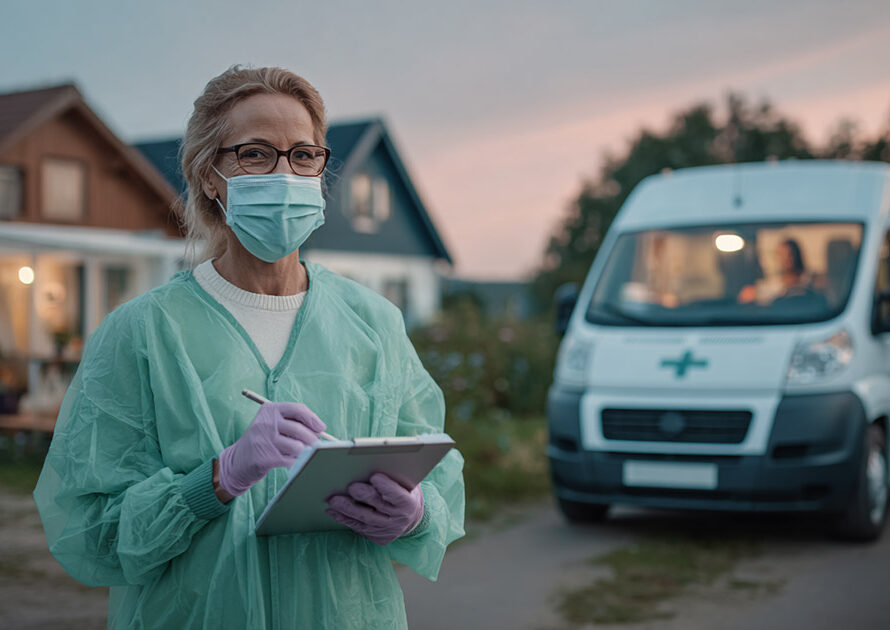 Healthcare worker providing equity-oriented healthcare through mobile clinic services