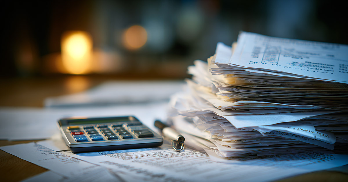 Medical bills and calculator showing impact of cuts in medicare and medicaid