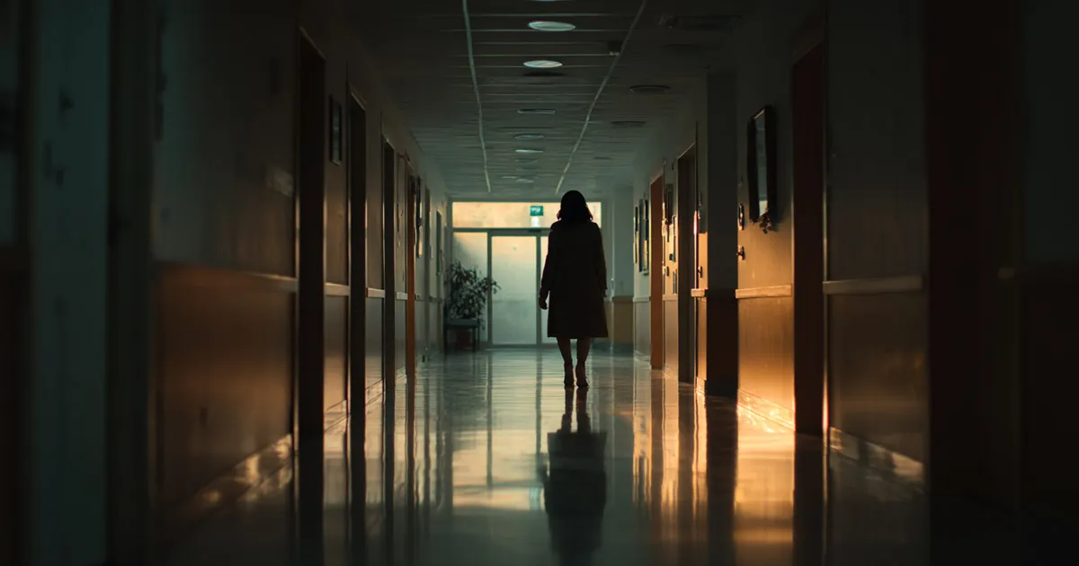 Patient walking through empty hospital walkway showing impact of cuts in medicare and medicaid