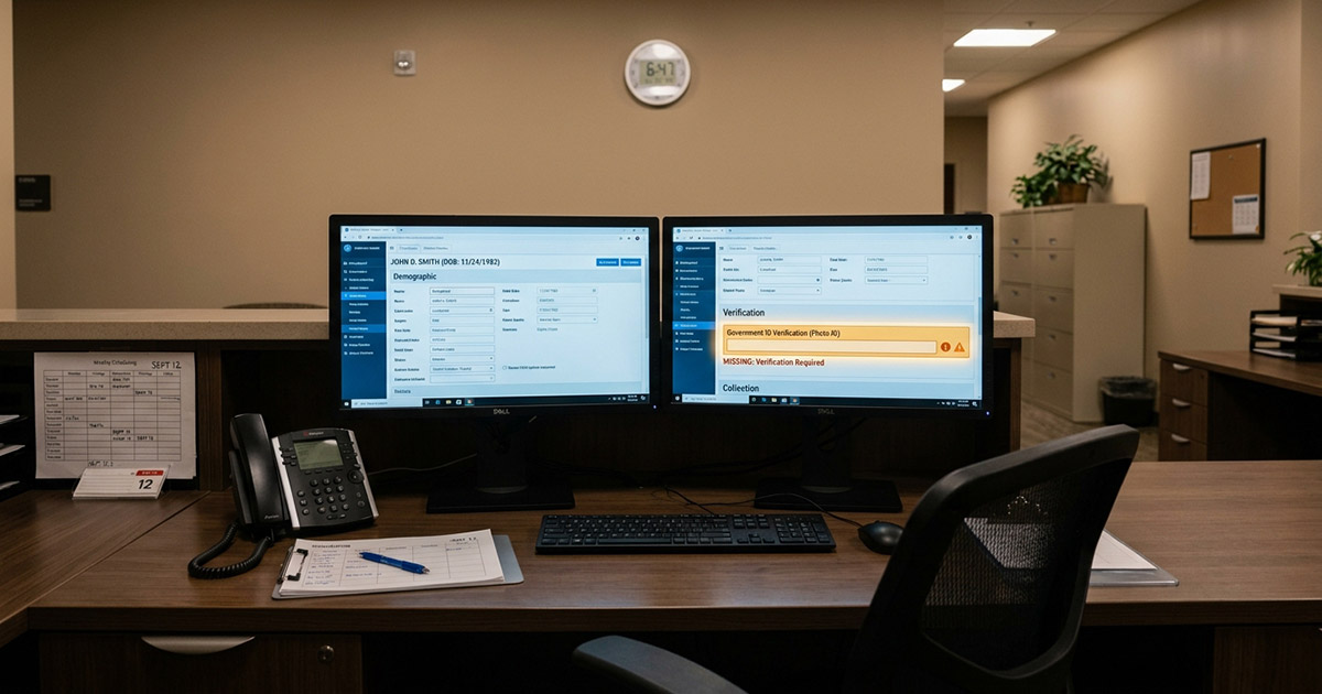 Healthcare revenue cycle automation software displaying patient claims verification