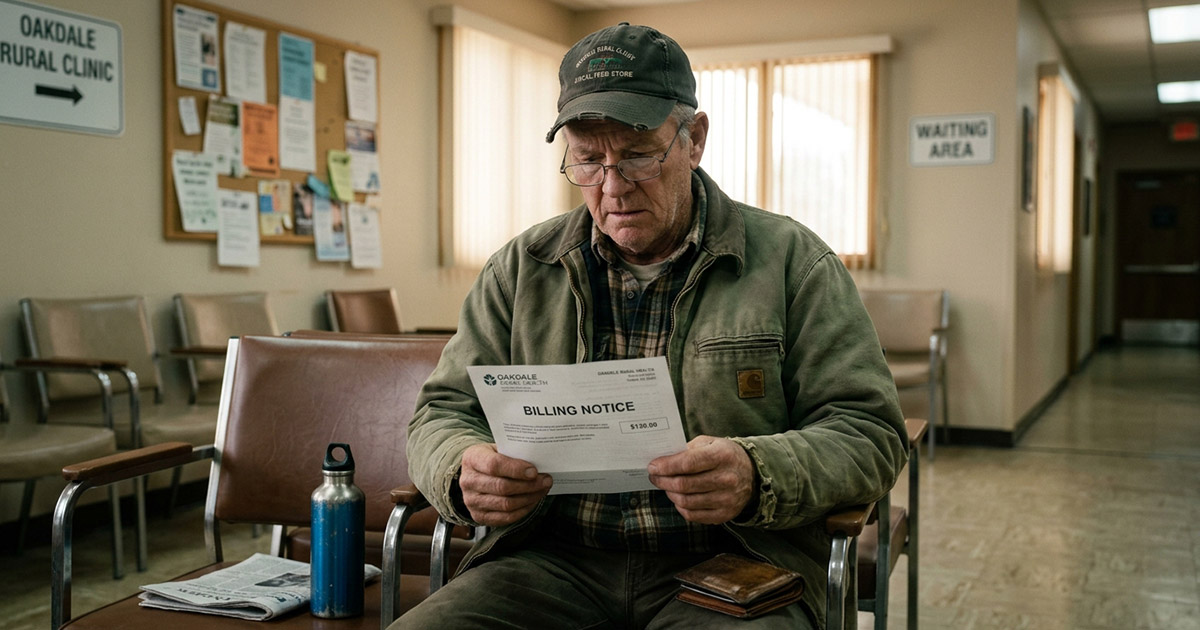 Rural patient reading a self-pay bill during the ACA stability period