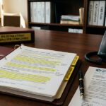 Binder open on a desk with employer compliance IRS regulations