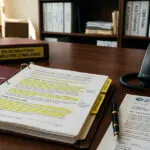 Binder open on a desk with employer compliance IRS regulations