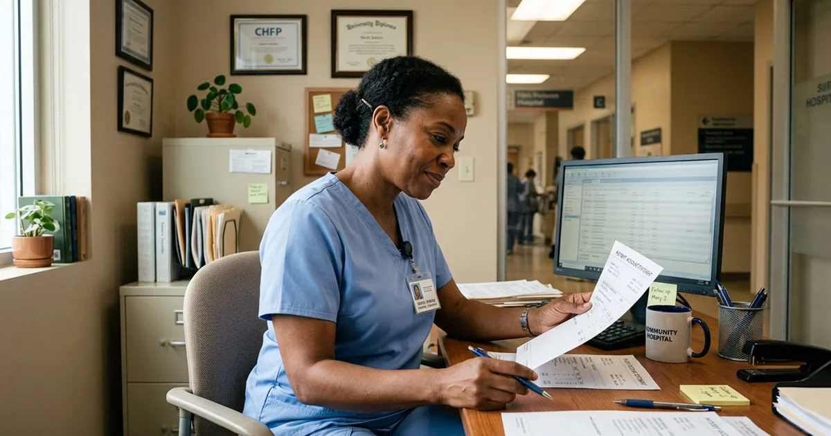 Financial counselor reviewing ACA stability period paperwork